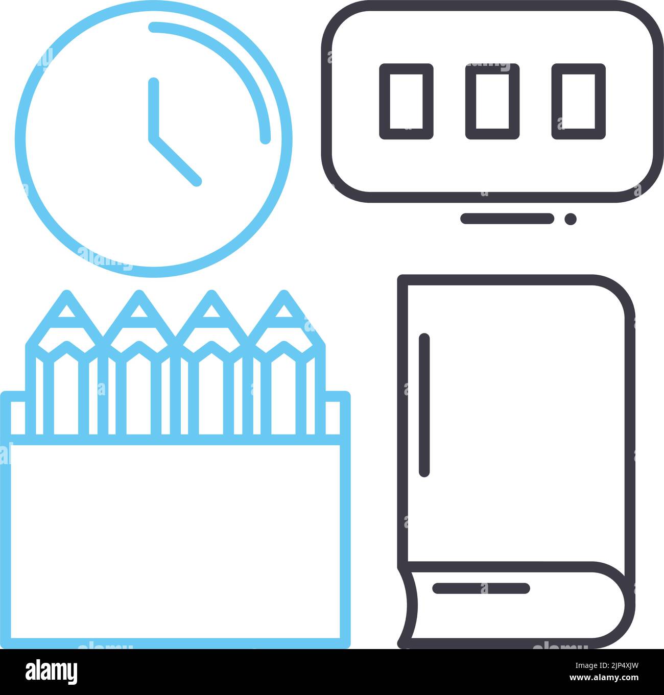 Zurück zur Schule Linie Symbol, Umriss Symbol, Vektor-Illustration, Konzept Zeichen Stock Vektor