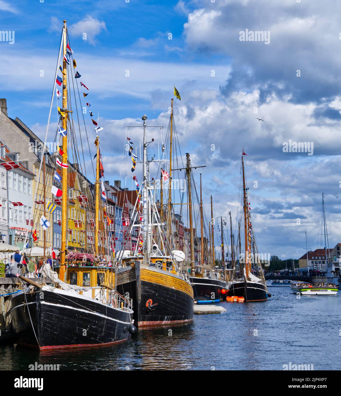 Nyhavn Copenhagen Kanalhäuser, Dänemark Europa Stockfoto