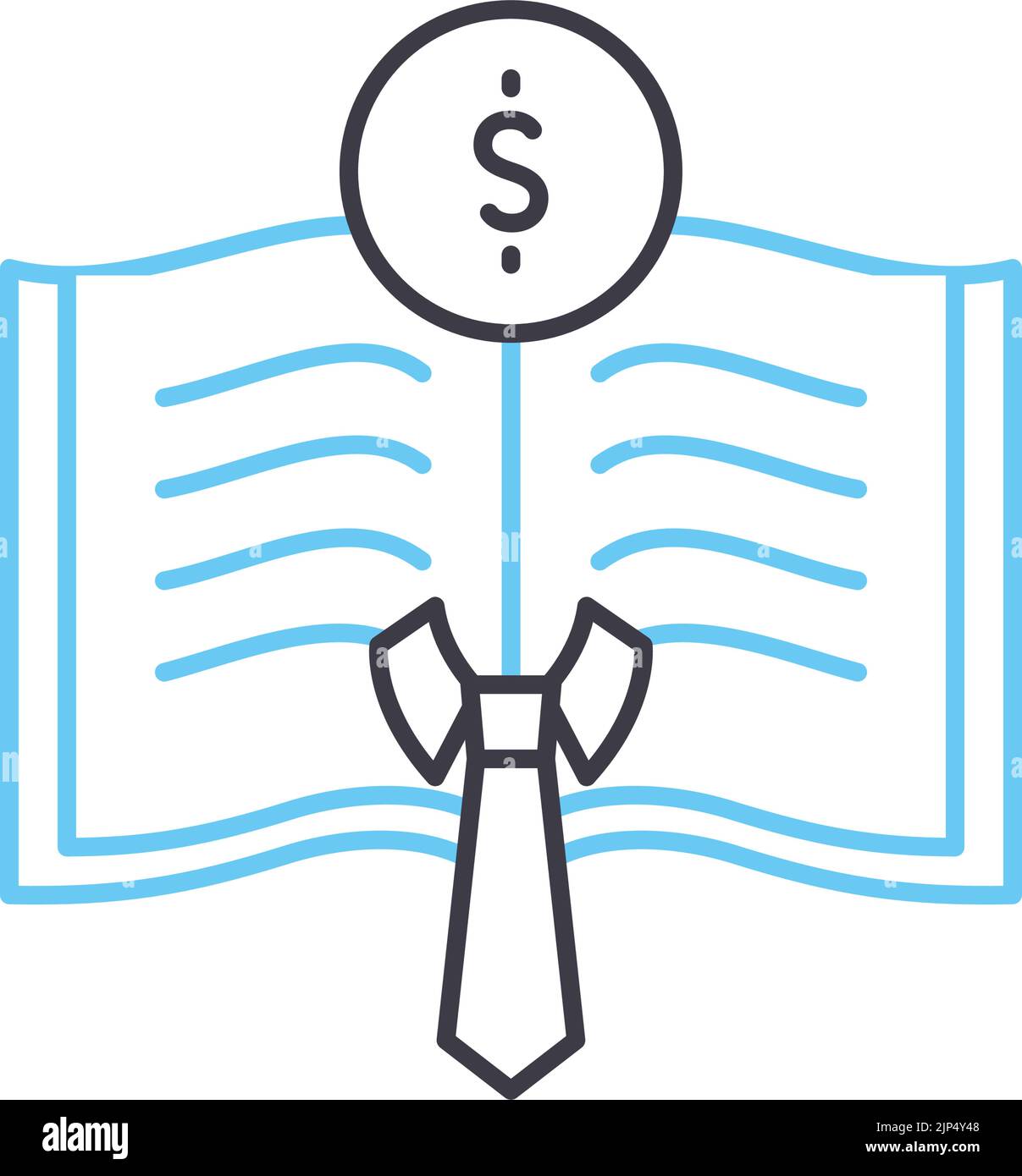 Geschäftsbücher Liniensymbol, Umrisssymbol, Vektordarstellung, Konzeptzeichen Stock Vektor