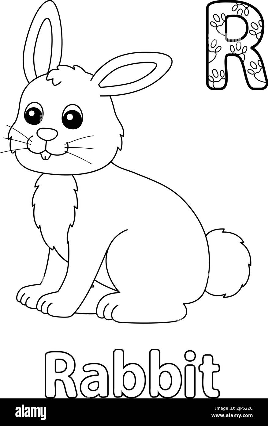 Rabbit Alphabet Dinosaur ABC Coloring Page Stock Vektor