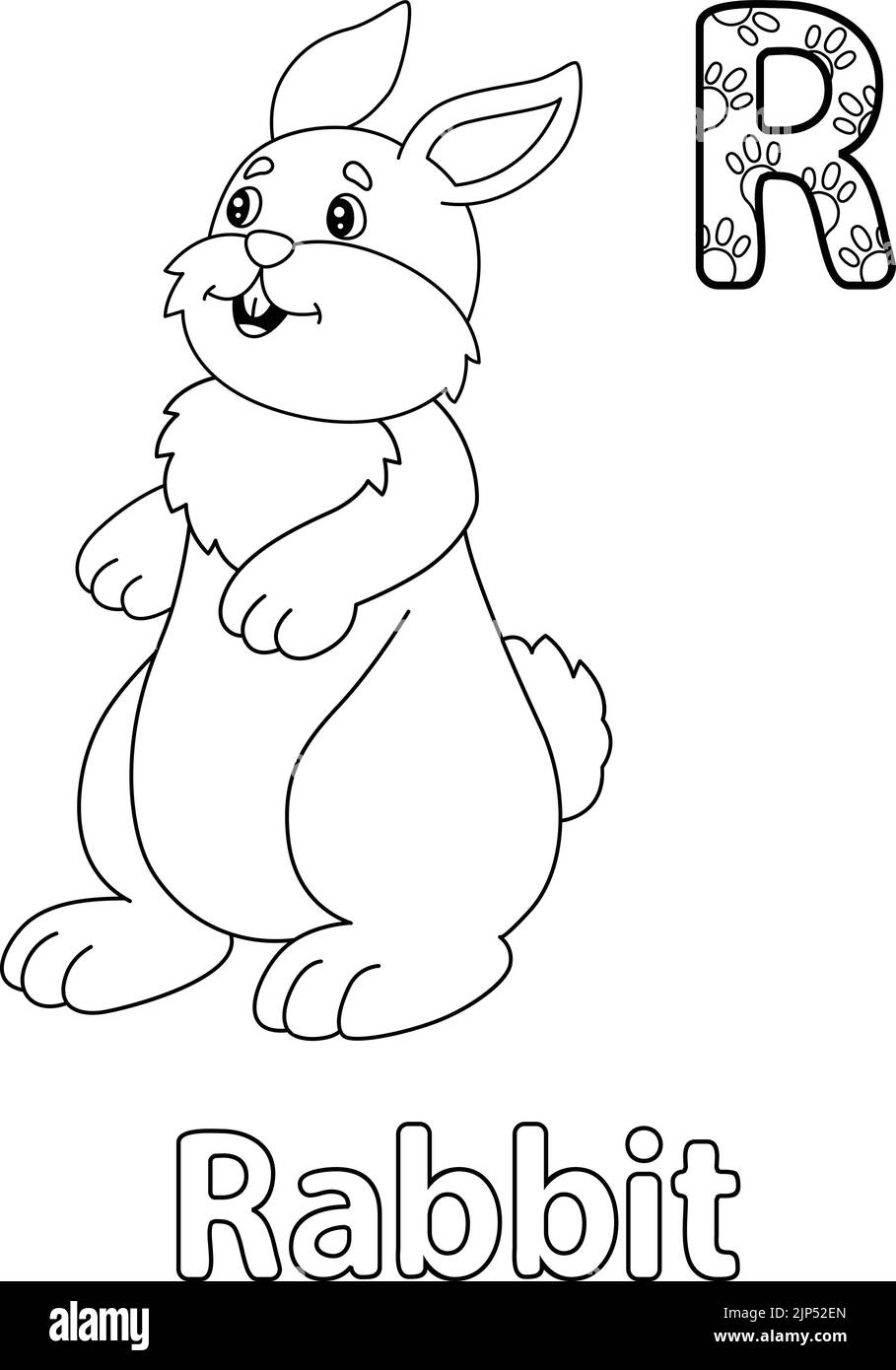 Rabbit Alphabet Dinosaur ABC Coloring Page Stock Vektor