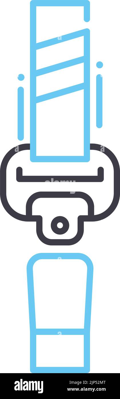 Auto Sicherheitsgurt Linie Symbol, Umriss Symbol, Vektor-Illustration, Konzept Zeichen Stock Vektor