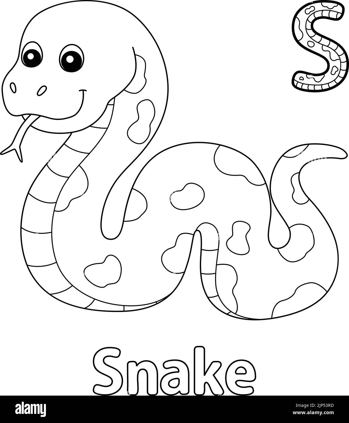Snake Alphabet ABC Malseite S Stock Vektor