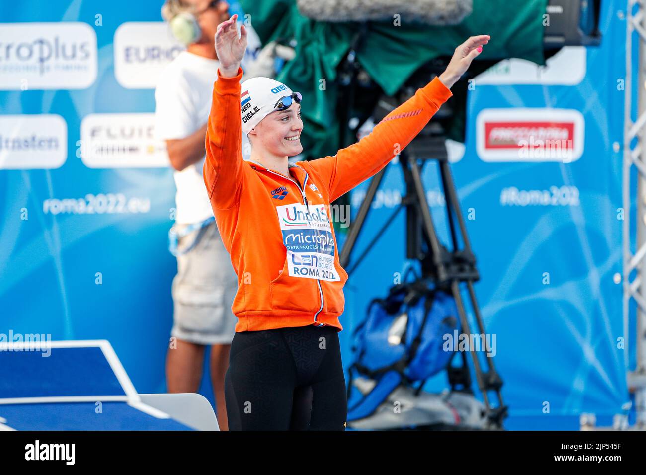 ROM, ITALIEN - 15. AUGUST: Tessa Giele aus den Niederlanden während der Frauen-Freestyle 50m beim European Aquatics Roma 2022 im Stadio del Nuoto am 15. August 2022 in Rom, Italien (Foto von Nikola Krstic/Orange Picters) NOCNSF Stockfoto