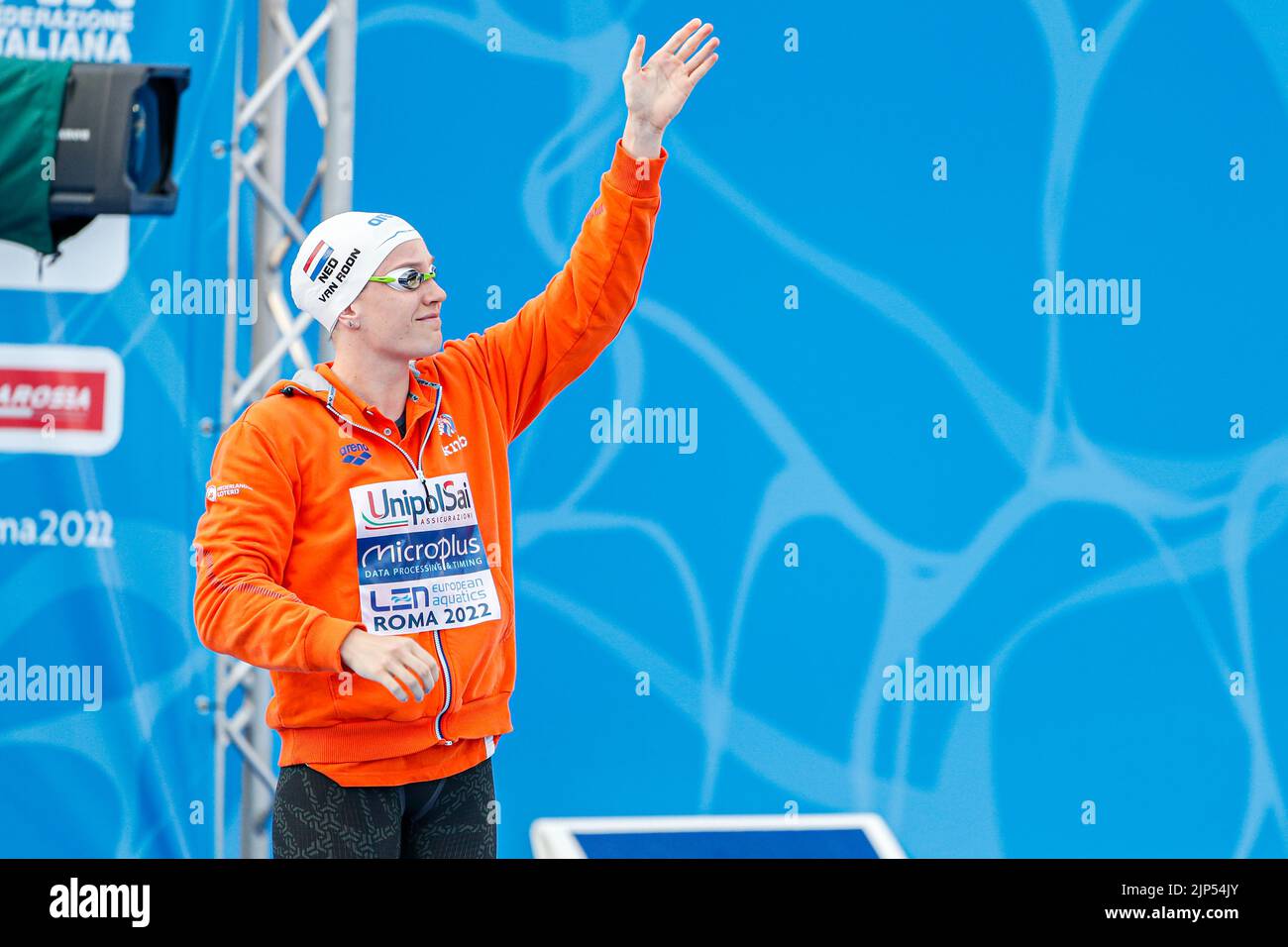 ROM, ITALIEN - 15. AUGUST: Valerie van Roon aus den Niederlanden während der Frauen-Kür 50m beim European Aquatics Roma 2022 im Stadio del Nuoto am 15. August 2022 in Rom, Italien (Foto von Nikola Krstic/Orange Picters) NOCNSF Stockfoto