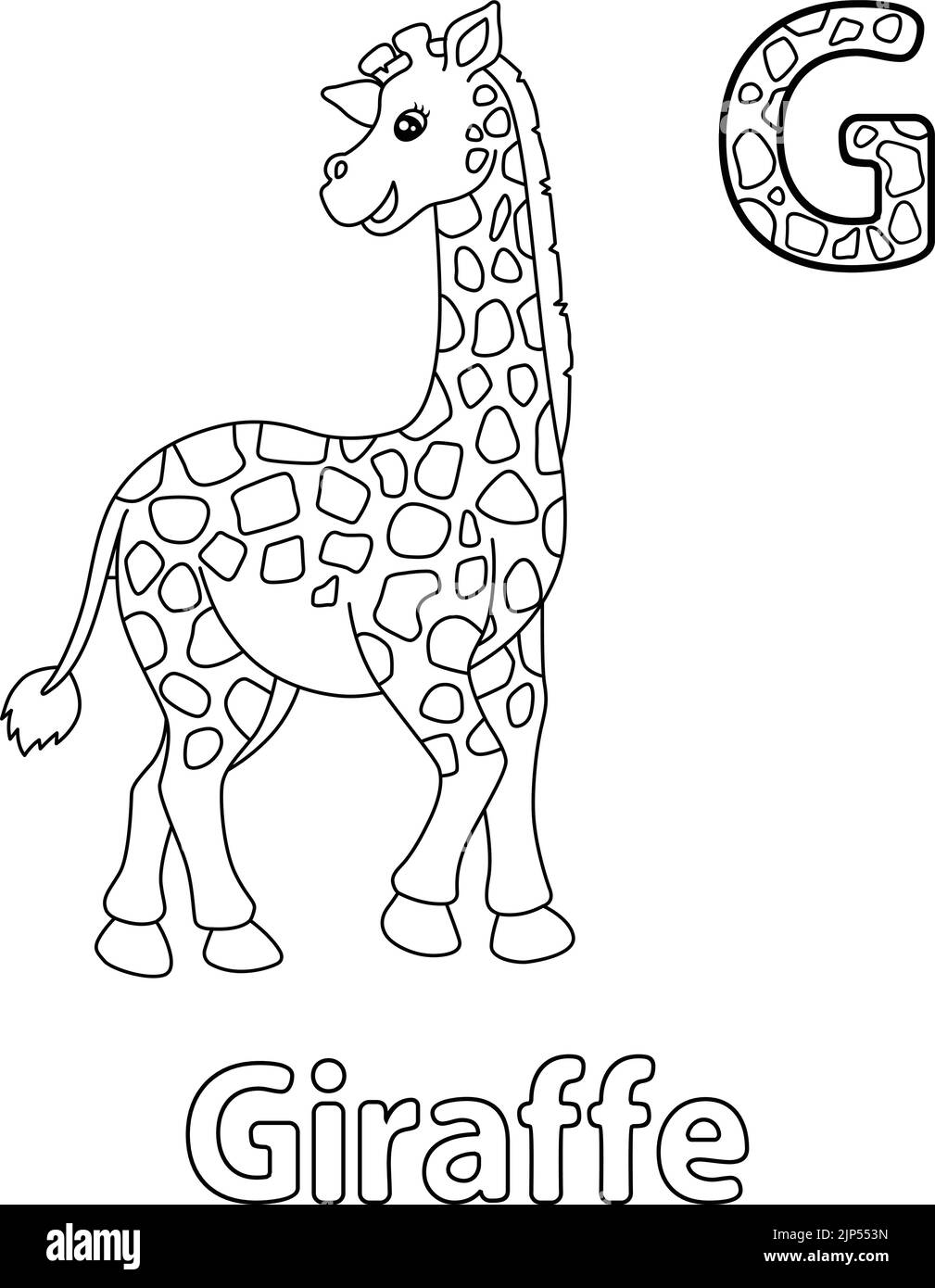 Giraffe Alphabet ABC Malvorlagen Seite G Stock Vektor