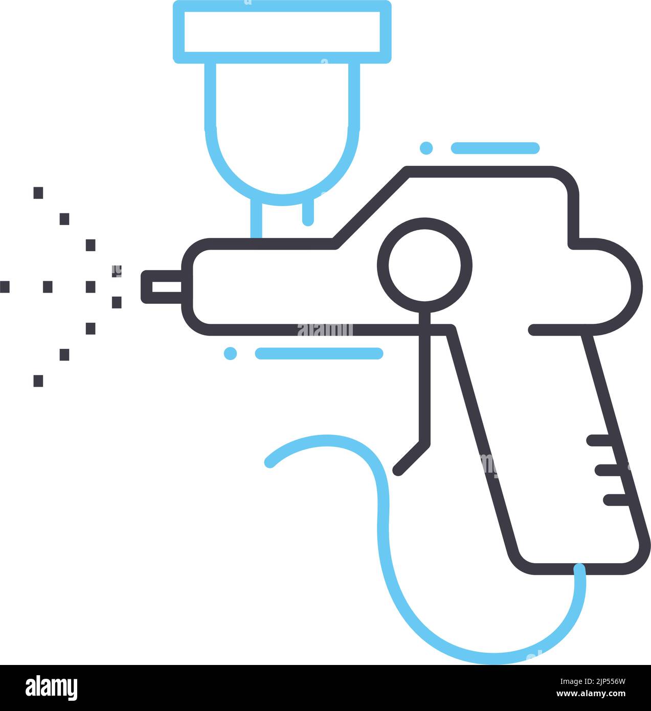 Auto Malerei Arbeit Linie Symbol, Umriss Symbol, Vektor-Illustration, Konzept Zeichen Stock Vektor