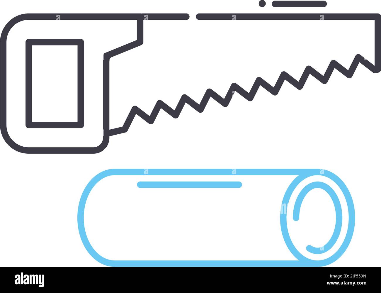 Zimmerei arbeitet Linie Symbol, Umriss Symbol, Vektor-Illustration, Konzept Zeichen Stock Vektor