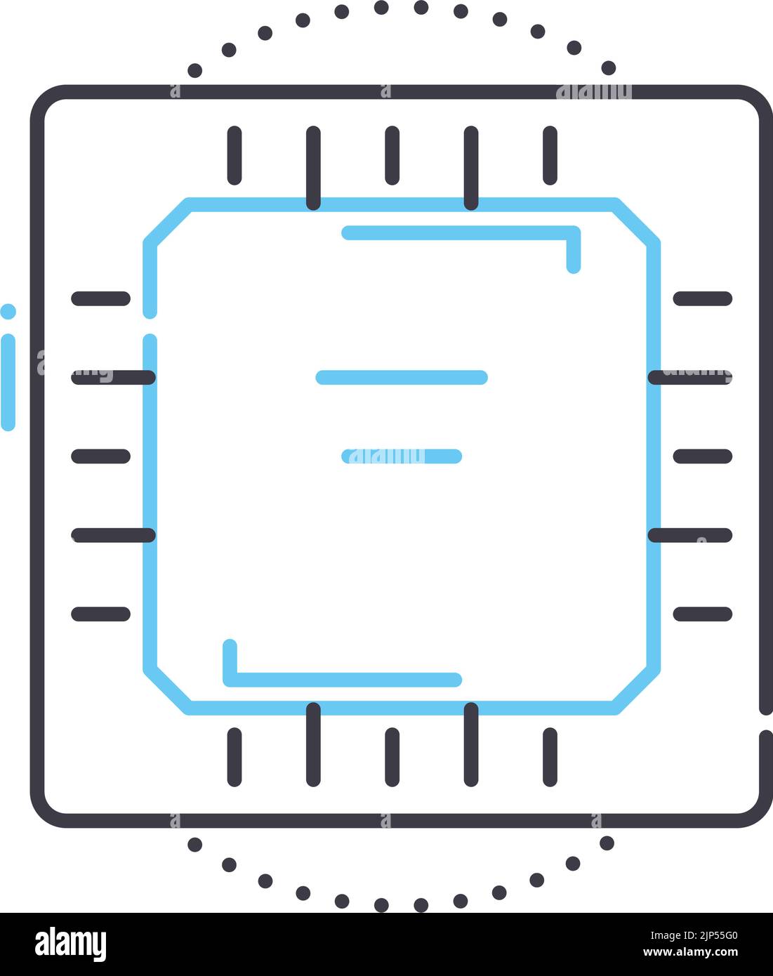 cpu-Liniensymbol, Umrisssymbol, Vektordarstellung, Konzeptzeichen Stock Vektor
