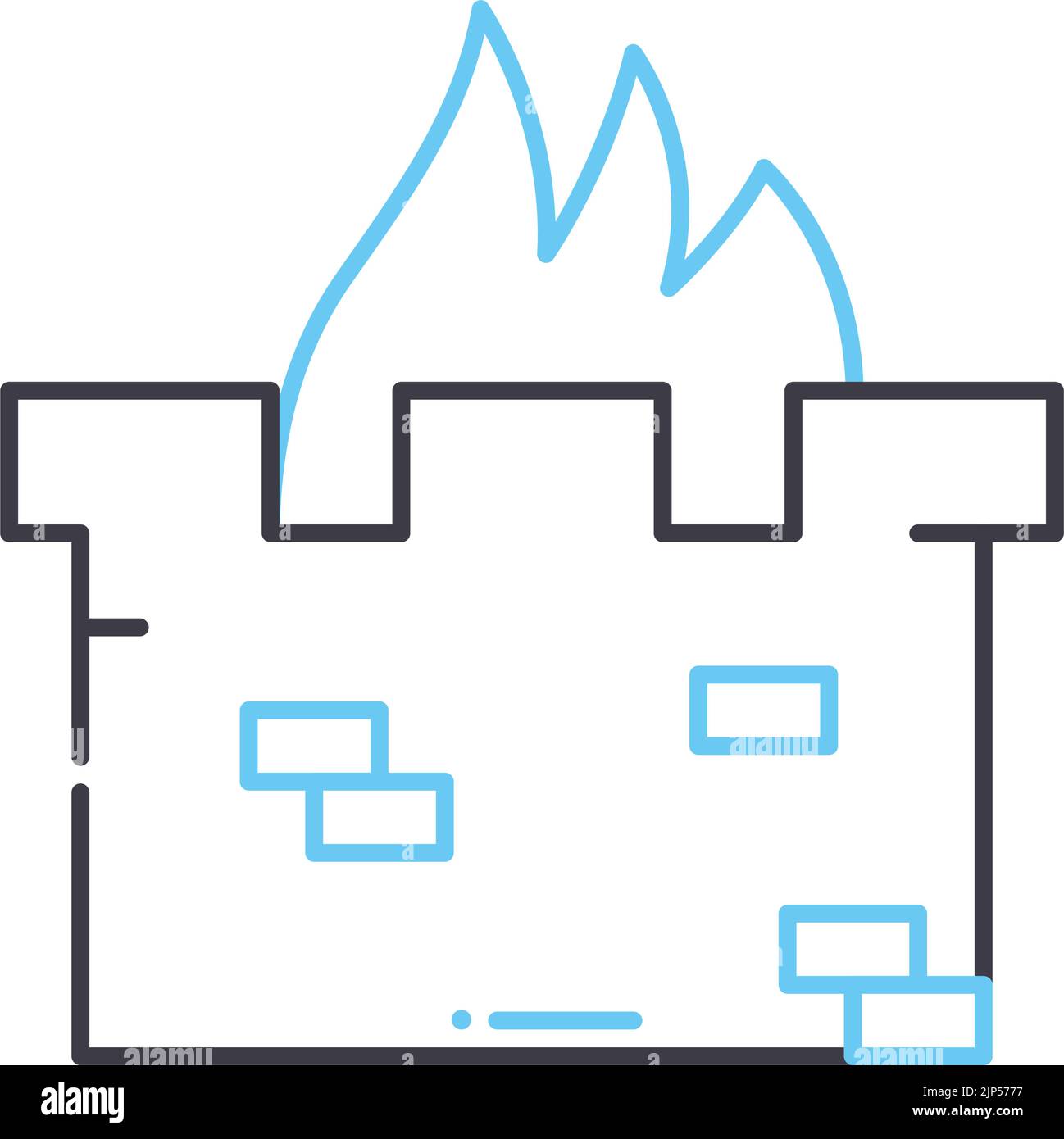 Firewall-Schutzliniensymbol, Umrisssymbol, Vektorgrafik, Konzeptschild Stock Vektor