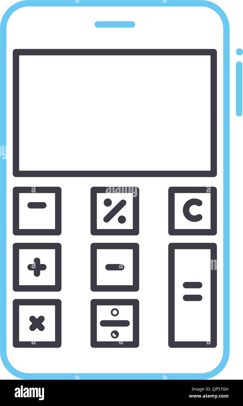 Liniensymbol des Rechners, Umrisssymbol, Vektordarstellung, Konzeptzeichen Stock Vektor