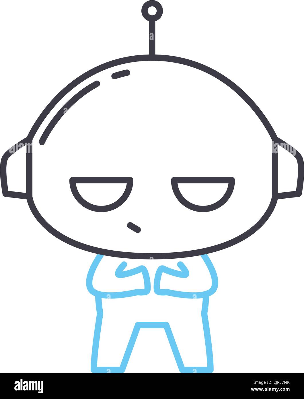 Emotionale Robotik-Linienikone, Umrisssymbol, Vektordarstellung, Konzeptzeichen Stock Vektor