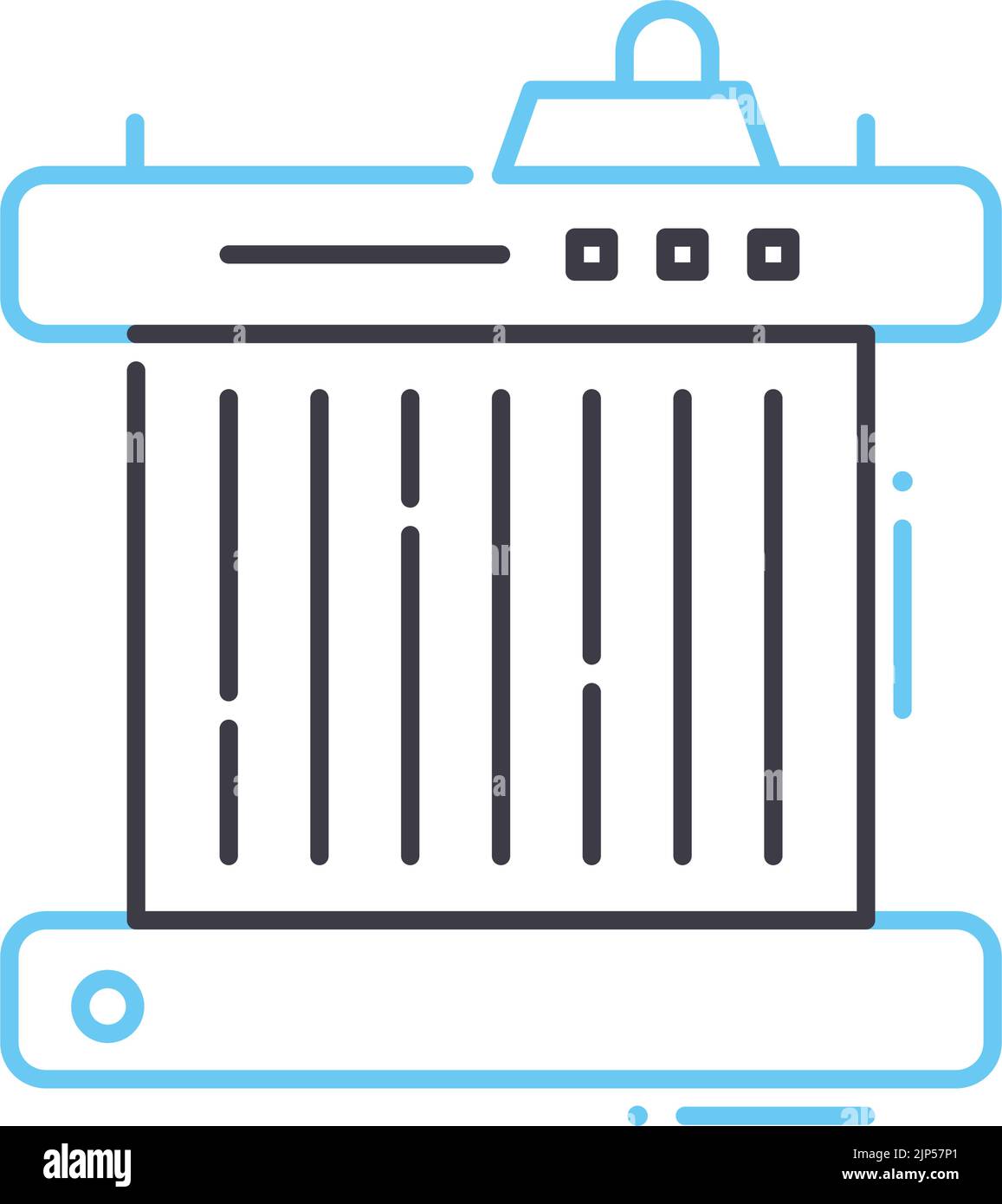 Auto-Kühler Linie Symbol, Umriss Symbol, Vektor-Illustration, Konzept Zeichen Stock Vektor