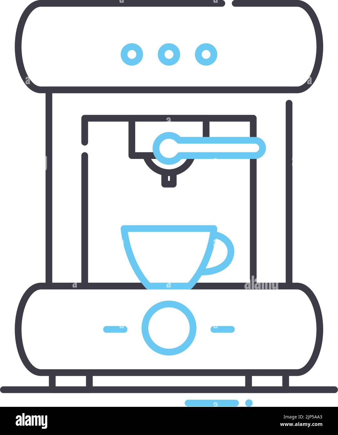 Symbol für die Linie der Kaffeemaschine, Umrisssymbol, Vektorgrafik, Konzeptschild Stock Vektor