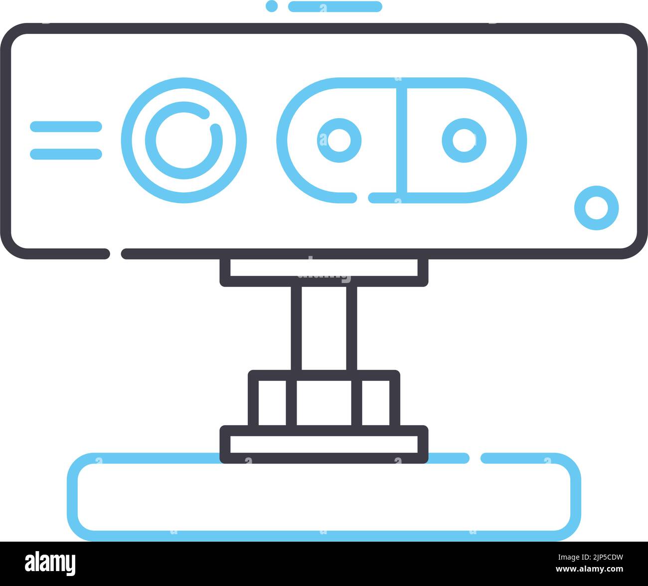 d-Sensor-Liniensymbol, Umrisssymbol, Vektordarstellung, Konzeptzeichen Stock Vektor