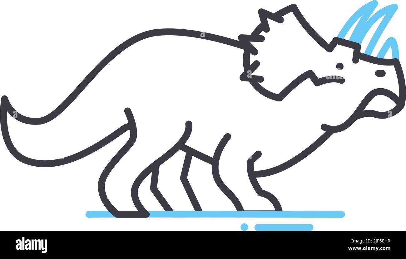 Dinosaurier-Liniensymbol, Umrisssymbol, Vektordarstellung, Konzeptzeichen Stock Vektor