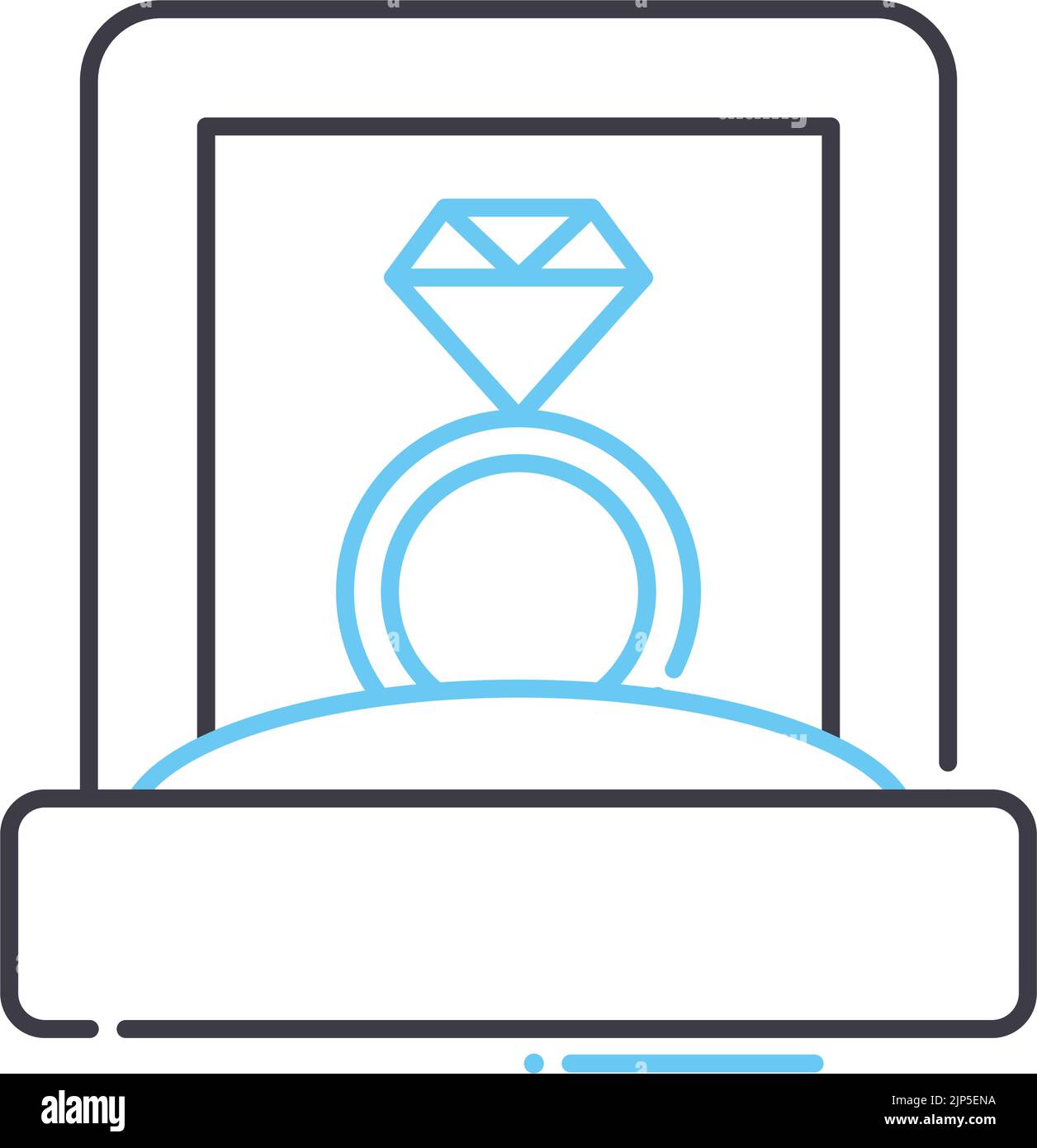Symbol für die Linie des Diamantrings, Umrisssymbol, Vektordarstellung, Konzeptzeichen Stock Vektor