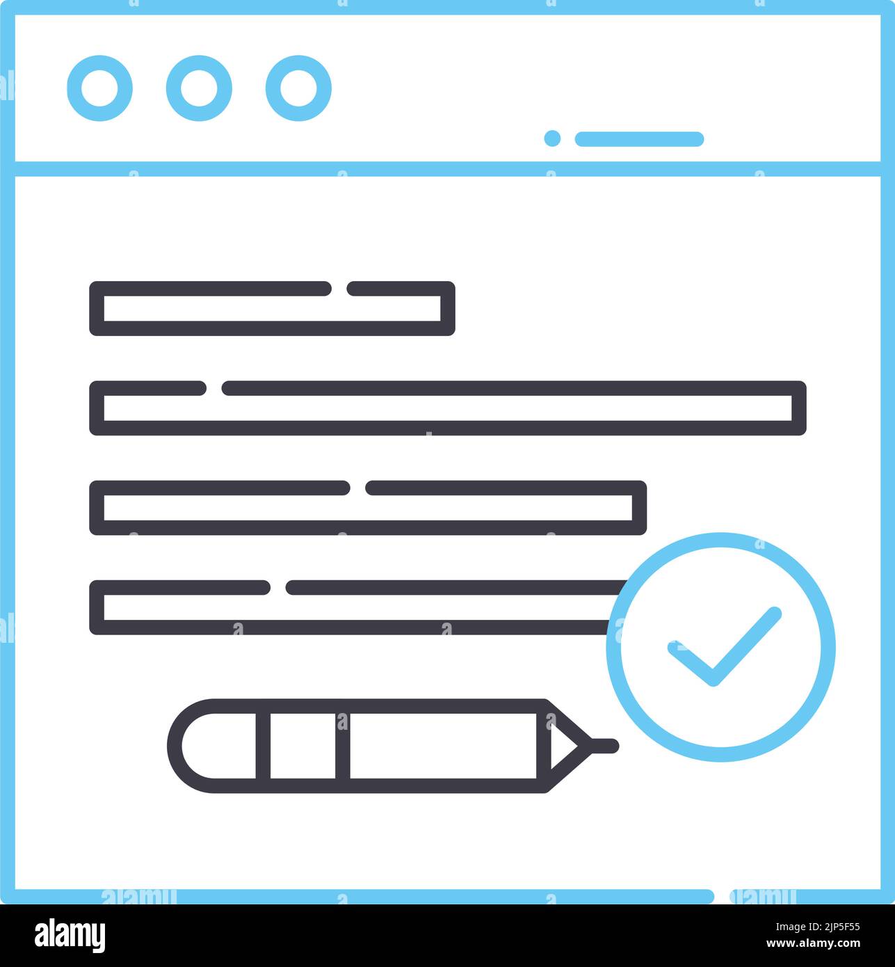 symbol für dns-Verwaltungszeile, Umrisssymbol, Vektordarstellung, Konzeptzeichen Stock Vektor