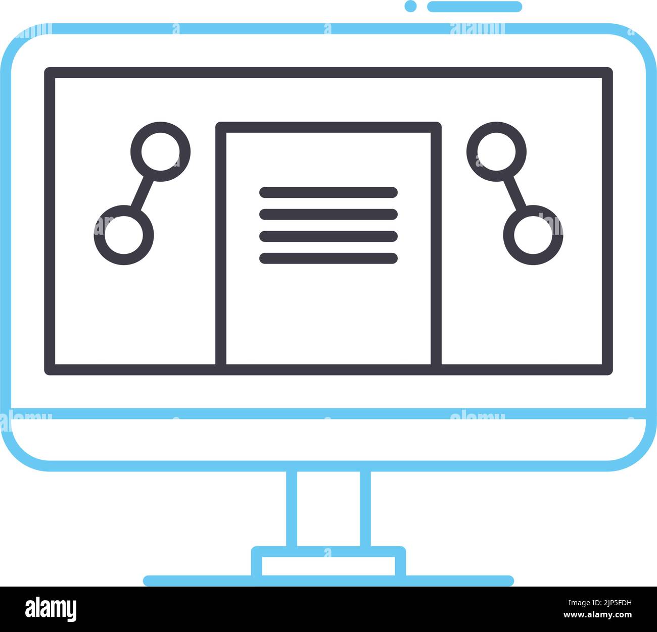 Data Science-Liniensymbol, Umrisssymbol, Vektordarstellung, Konzeptzeichen Stock Vektor