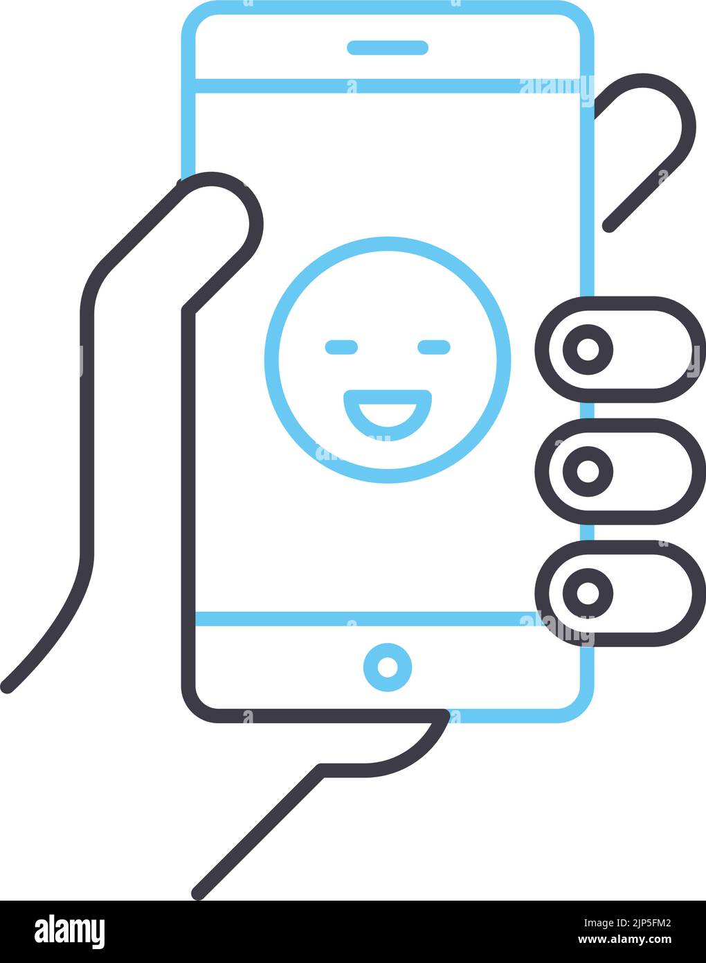 Kontaktliniensymbol für den Kunden, Umrisssymbol, Vektordarstellung, Konzeptschild Stock Vektor