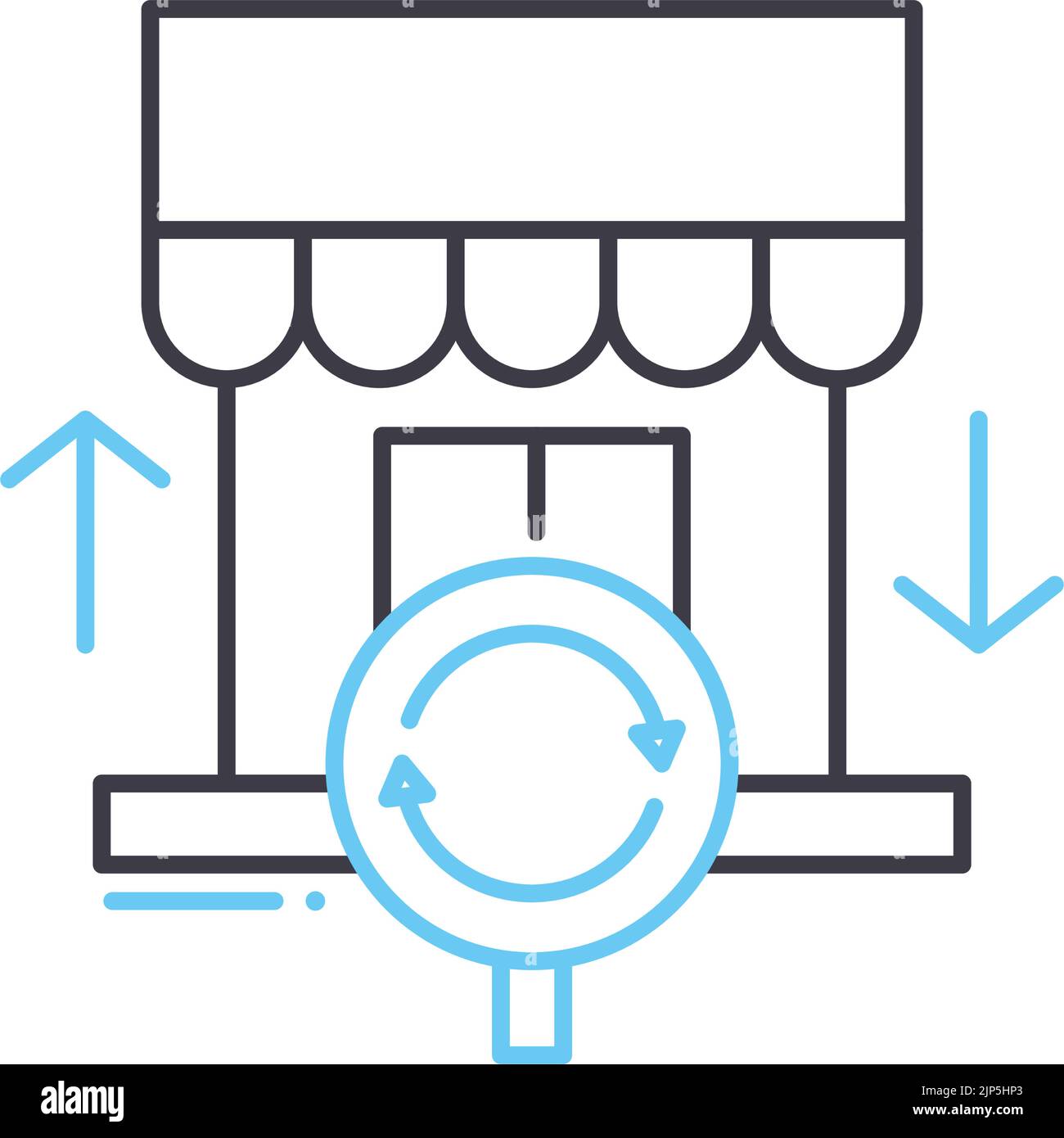 käufer Marktliniensymbol, Umrisssymbol, Vektordarstellung, Konzeptschild Stock Vektor