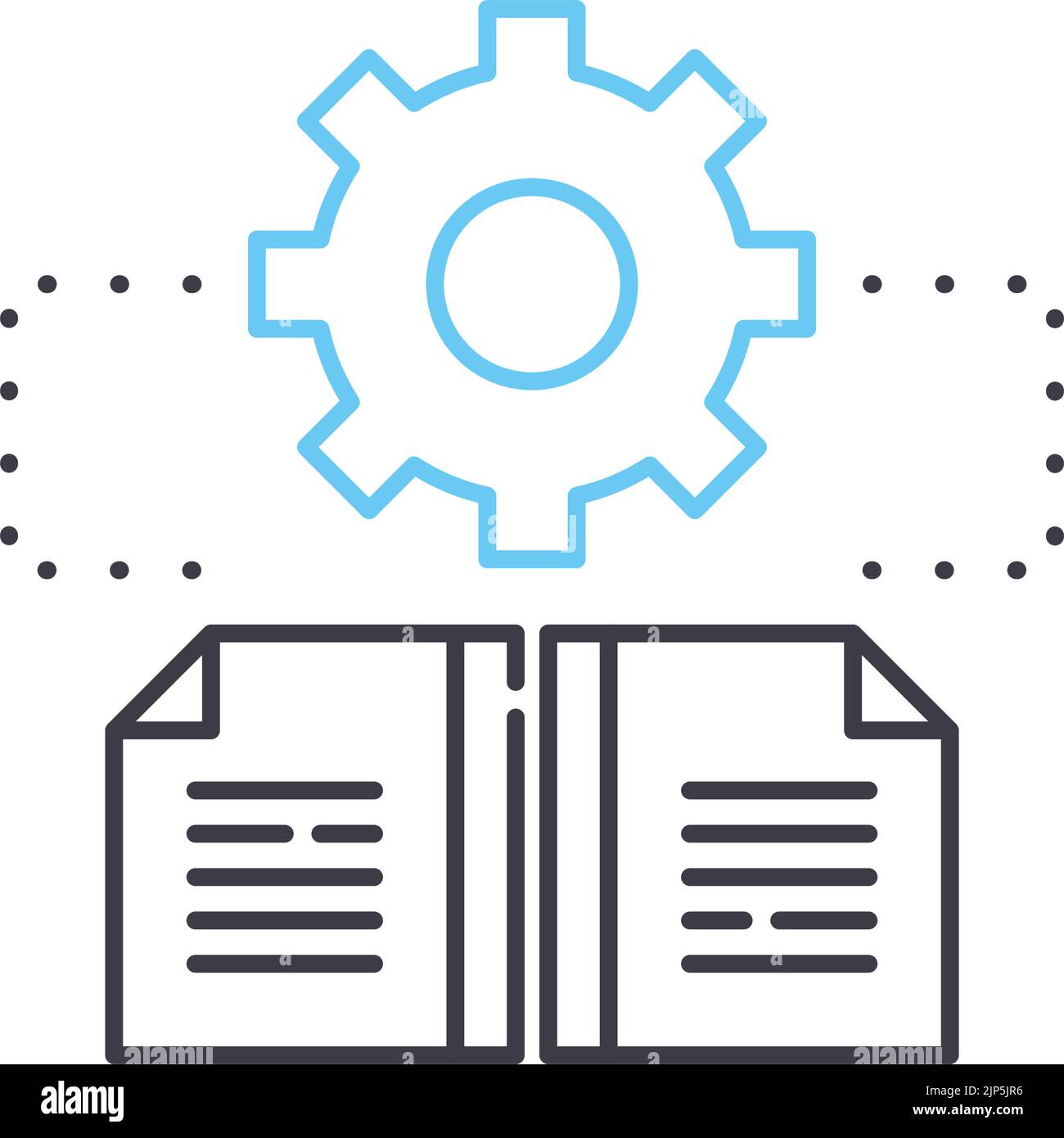 Liniensymbol für die Datenintegration, Umrisssymbol, Vektordarstellung, Konzeptzeichen Stock Vektor