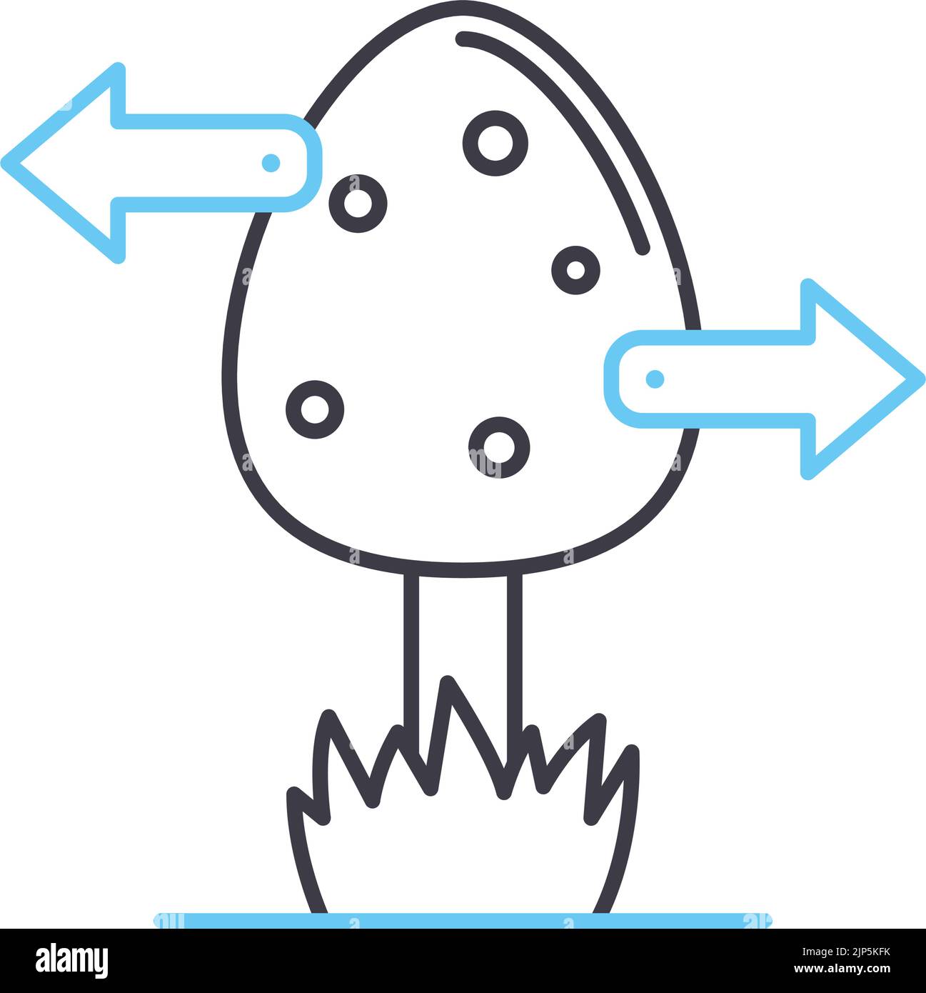 osterleitfaden Symbol, Umriss Symbol, Vektor-Illustration, Konzept Zeichen Stock Vektor