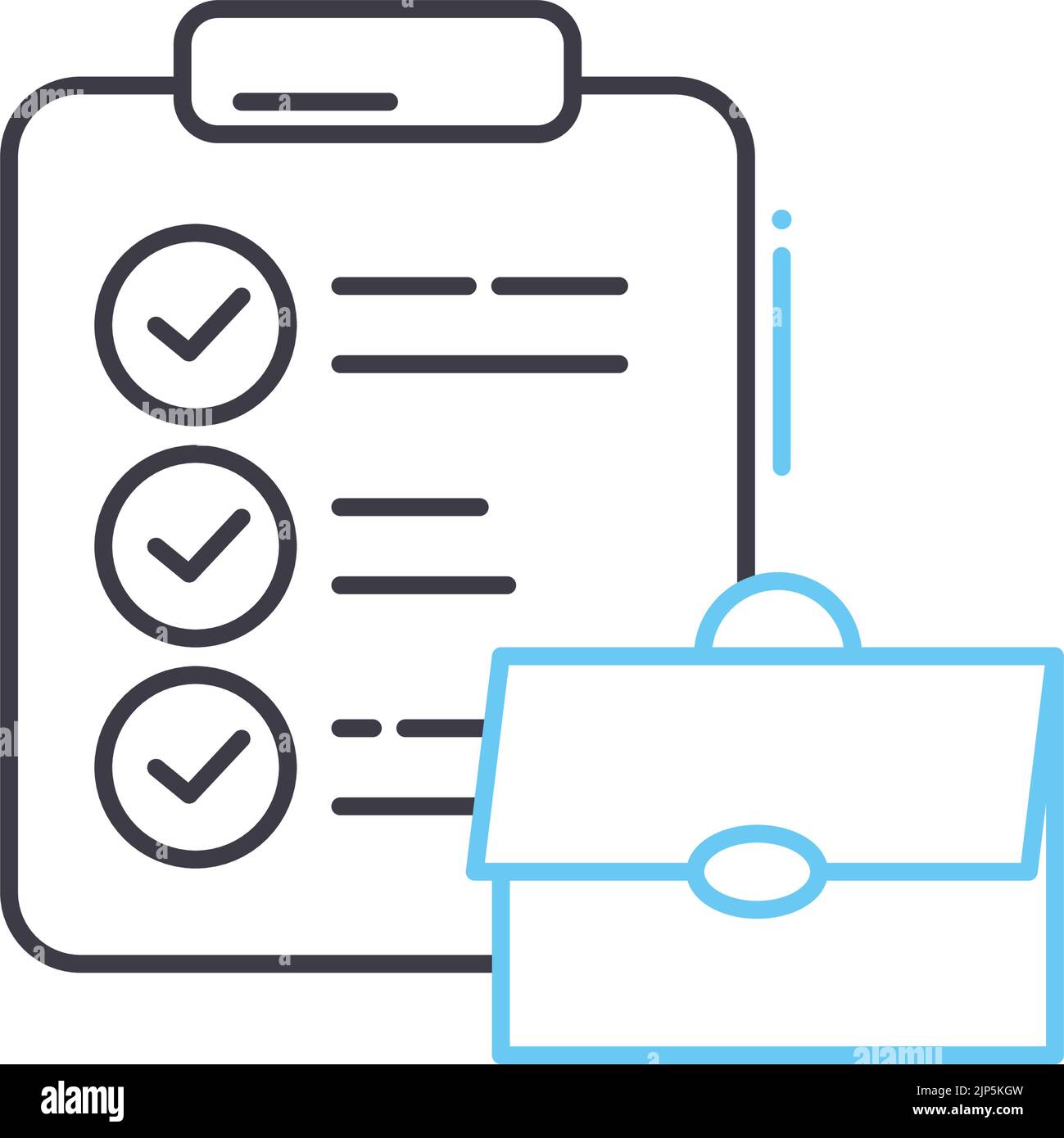 Business to do-Liste Liniensymbol, Umrisssymbol, Vektordarstellung, Konzeptzeichen Stock Vektor