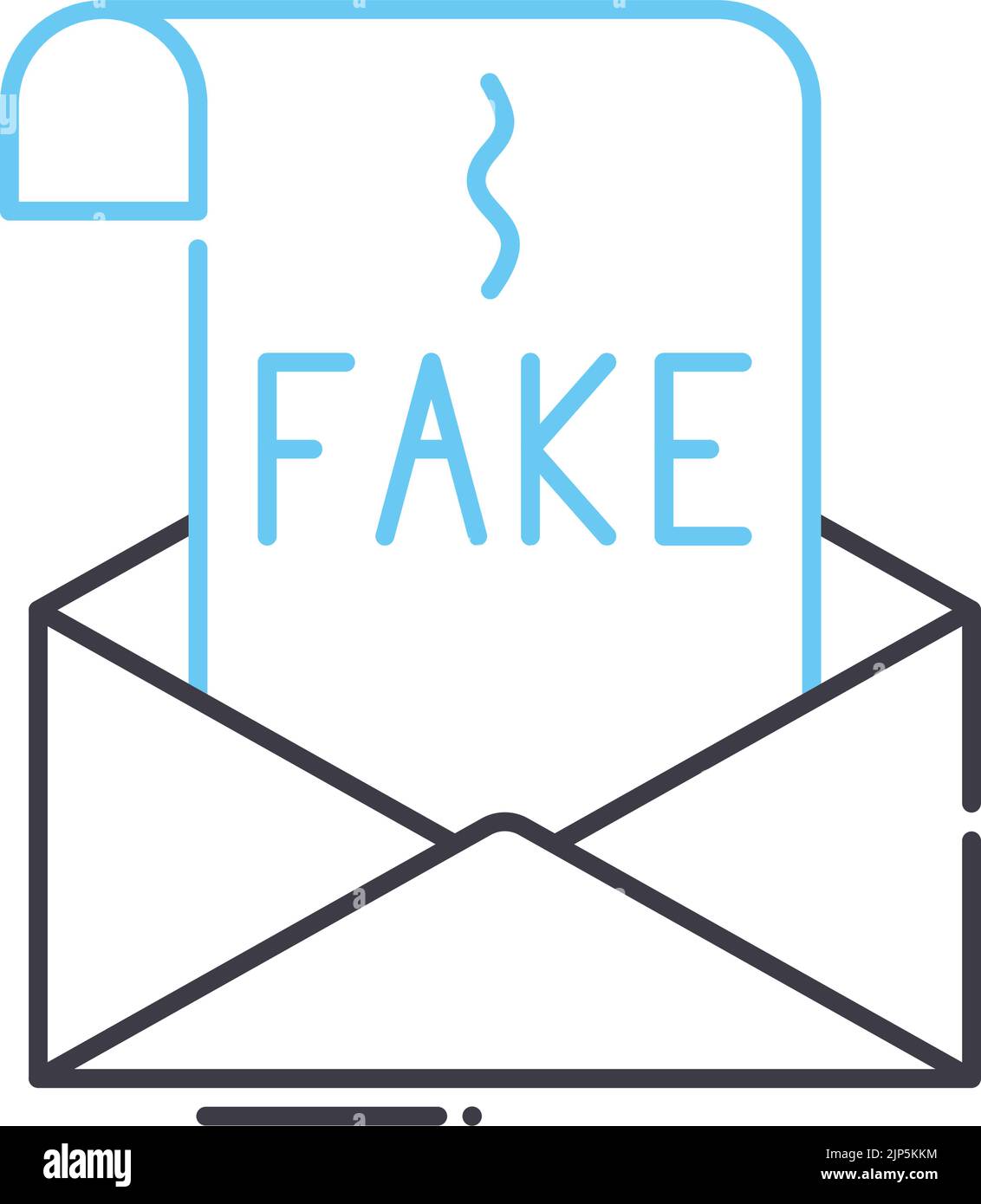 Gefälschter Journalismus Linie Symbol, Umriss Symbol, Vektor-Illustration, Konzept Zeichen Stock Vektor