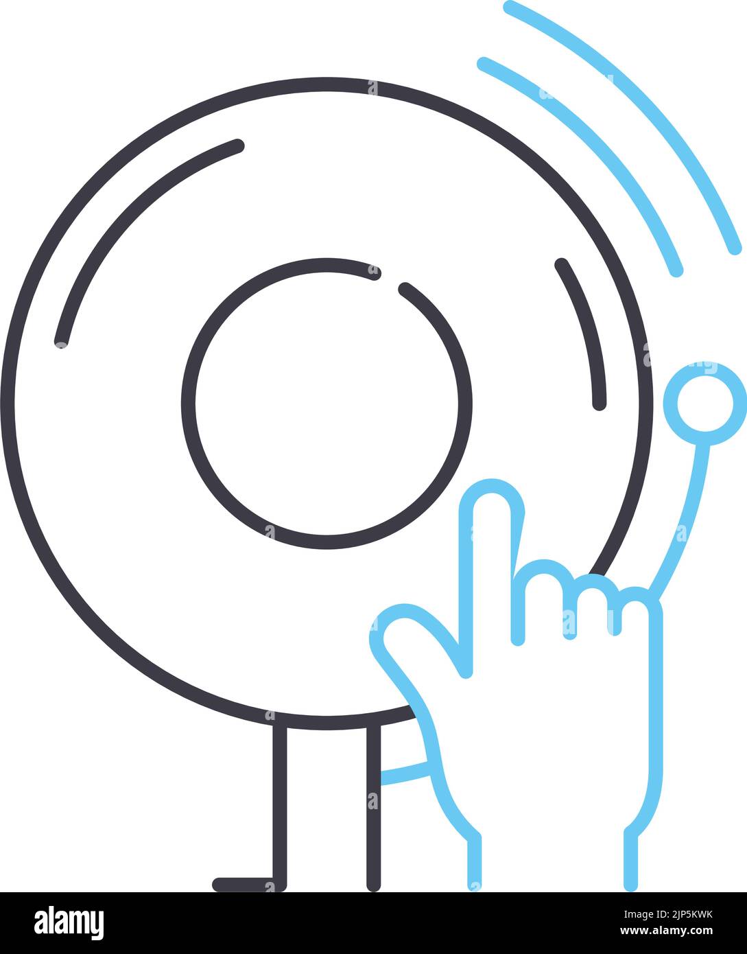 Symbol für die Aktionslinie, Umrisssymbol, Vektordarstellung, Konzeptzeichen Stock Vektor