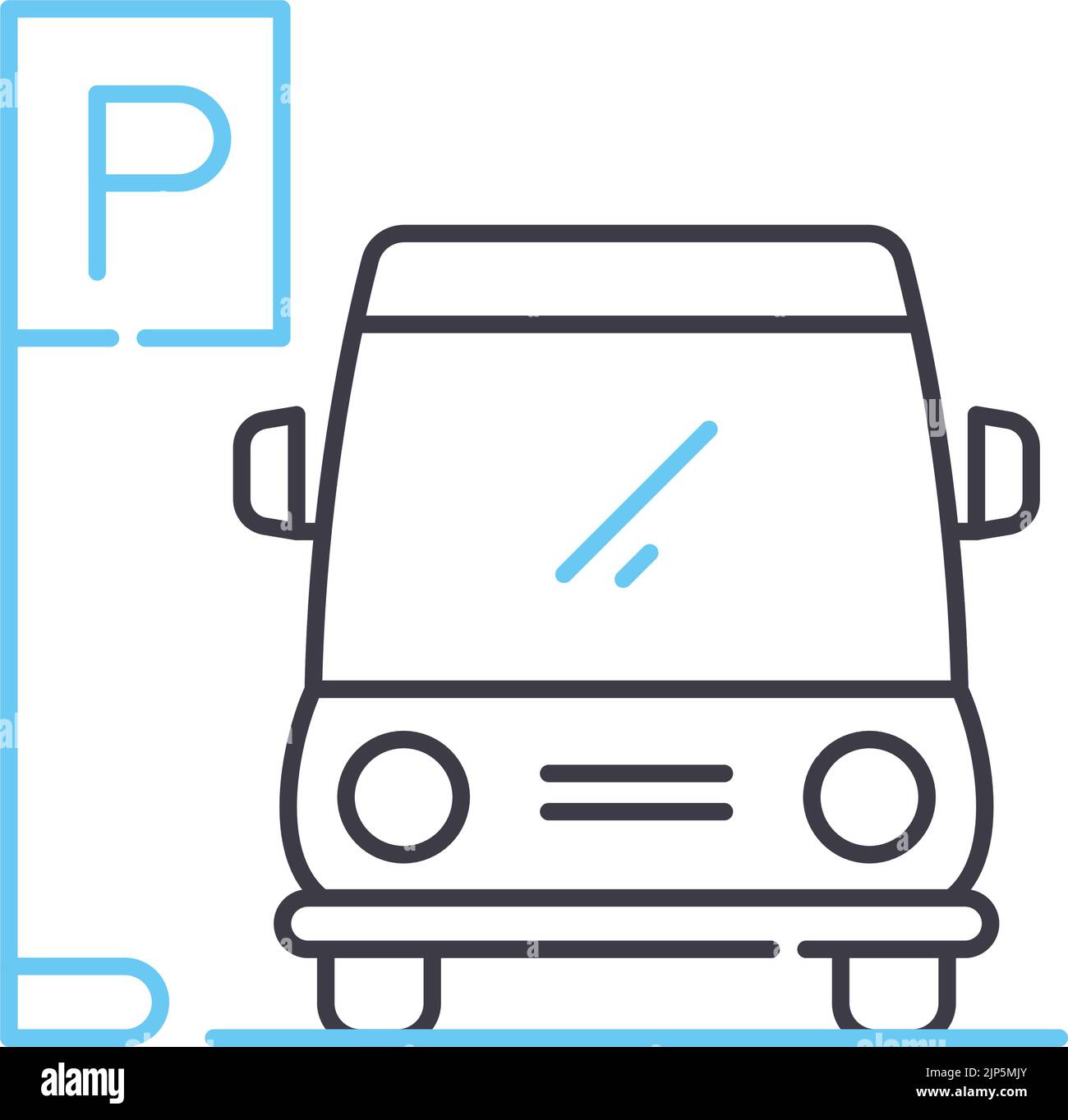 Parkplatzliniensymbol, Umrisssymbol, Vektordarstellung, Konzeptschild Stock Vektor