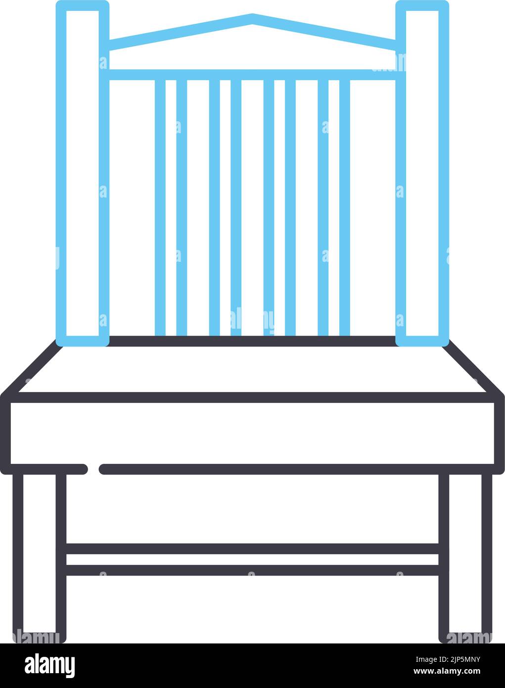 Symbol für die Stuhllinie, Umrisssymbol, Vektorgrafik, Konzeptschild Stock Vektor