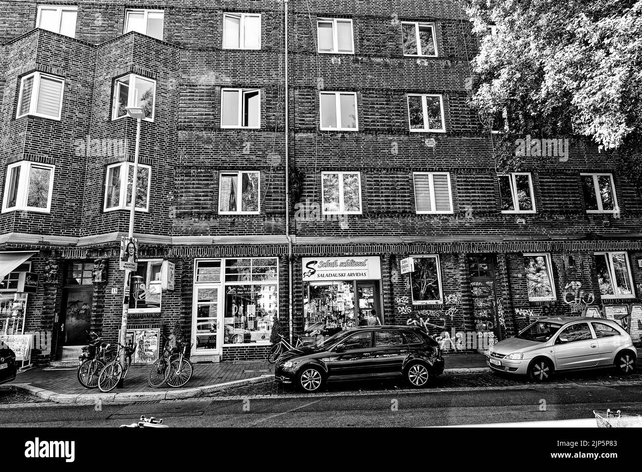 Linden Hannover im Schwarz Weiß Stockfoto