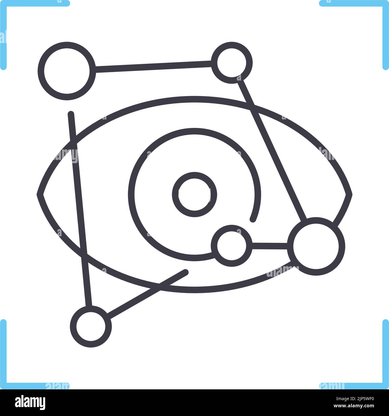 Augenerkennungsliniensymbol, Umrisssymbol, Vektordarstellung, Konzeptzeichen Stock Vektor