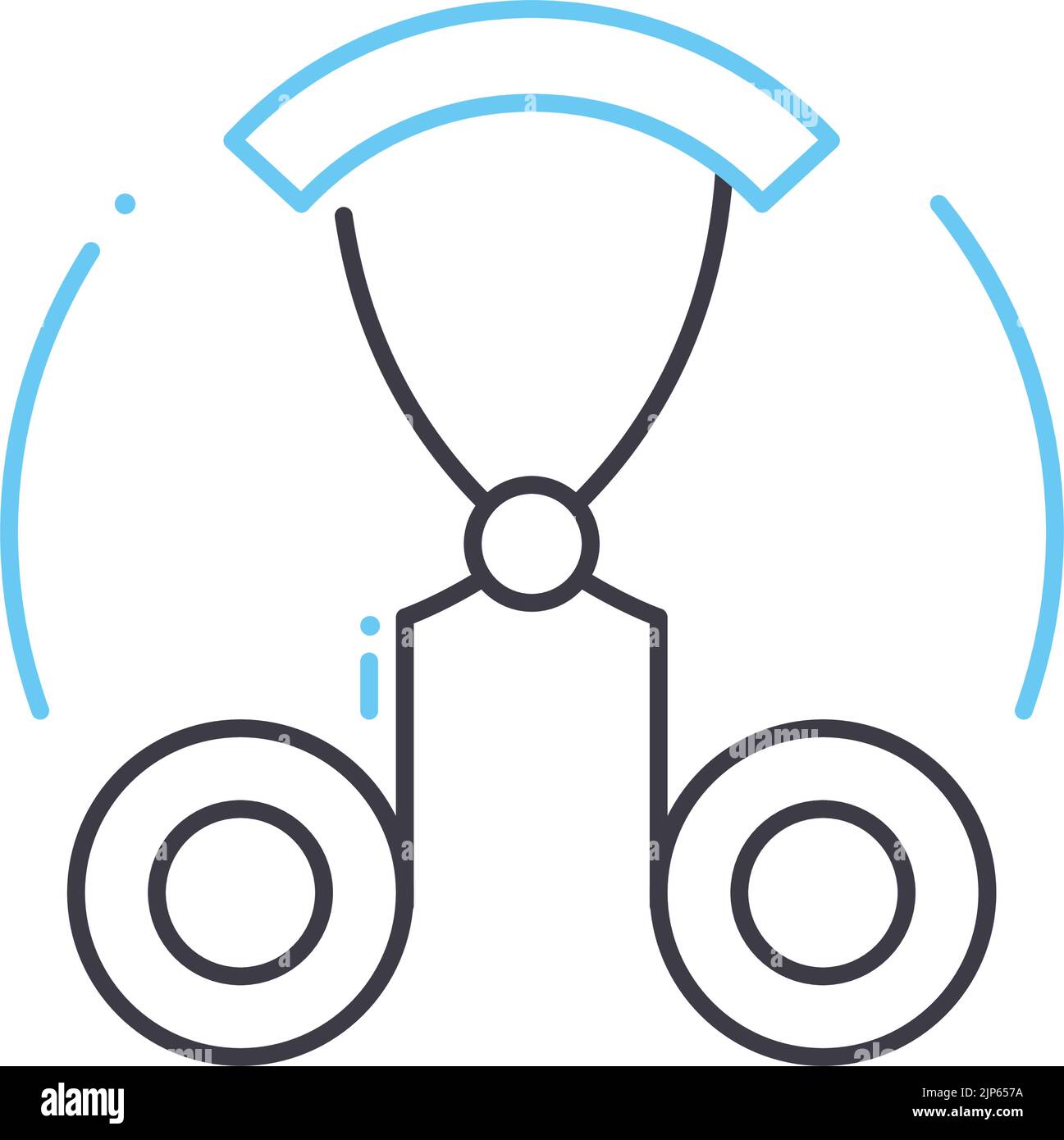 Augenblitz-Lockenstab-Symbol, Umrisssymbol, Vektordarstellung, Konzeptzeichen Stock Vektor