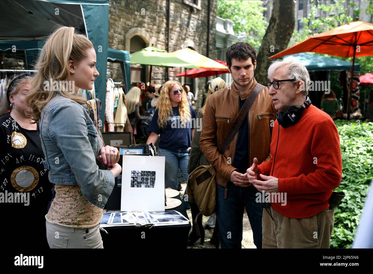 EVAN RACHEL WOOD, HENRY CAVILL, WOODY ALLEN, WAS AUCH IMMER arbeitet, 2009 Stockfoto