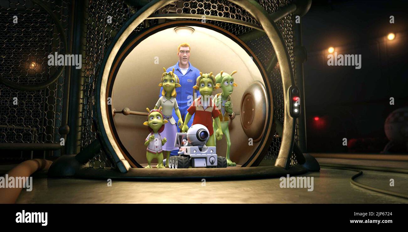 ECKLE, NEERA, CAPT. CHARLES 'CHUCK' Baker, Rover, LEM, SKIFF, Planet 51, 2009 Stockfoto