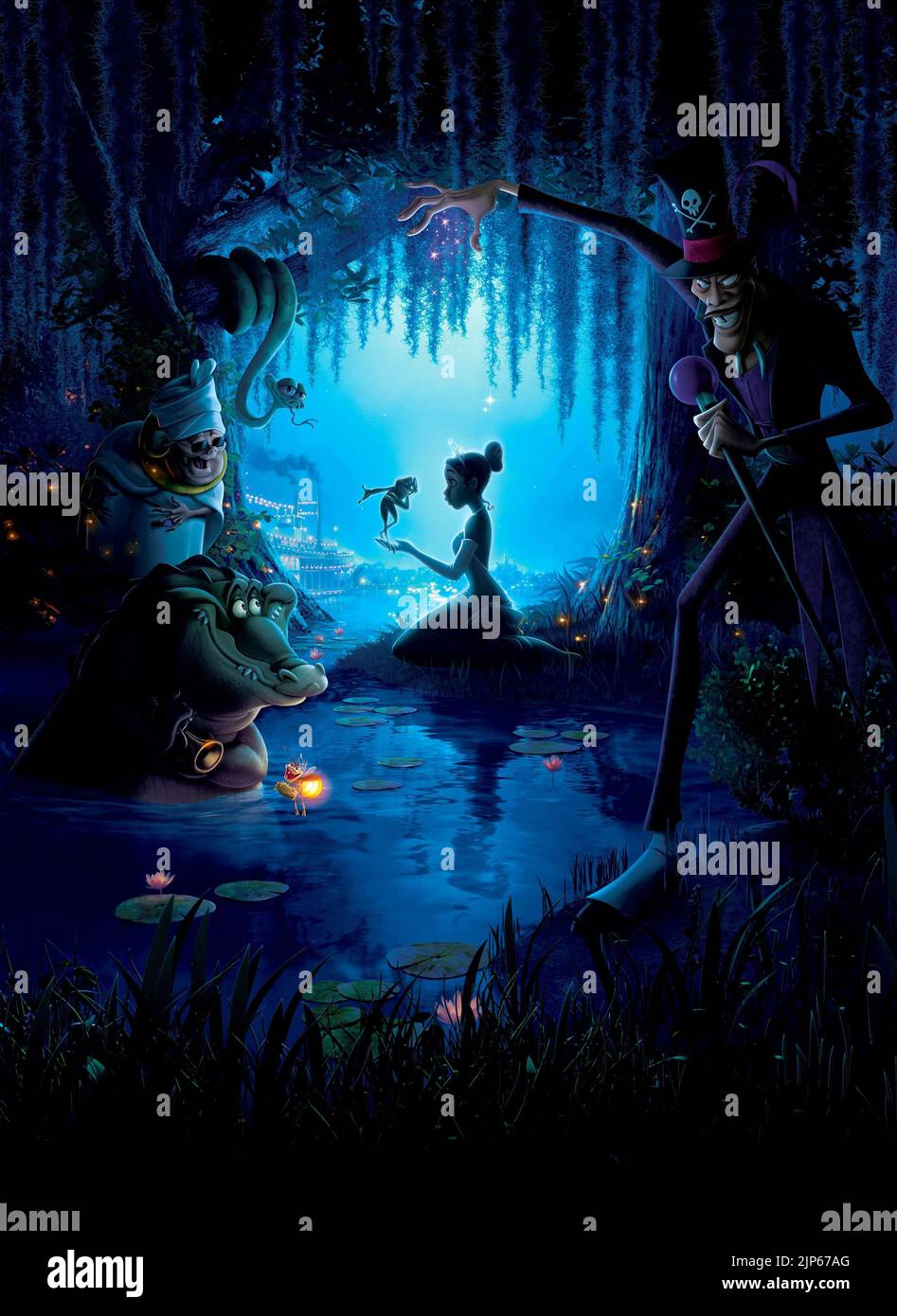 Frosch NAVEEN, PRINZESSIN TIANA, DR. FACILIER, DIE PRINZESSIN UND DER FROSCH, 2009 Stockfoto