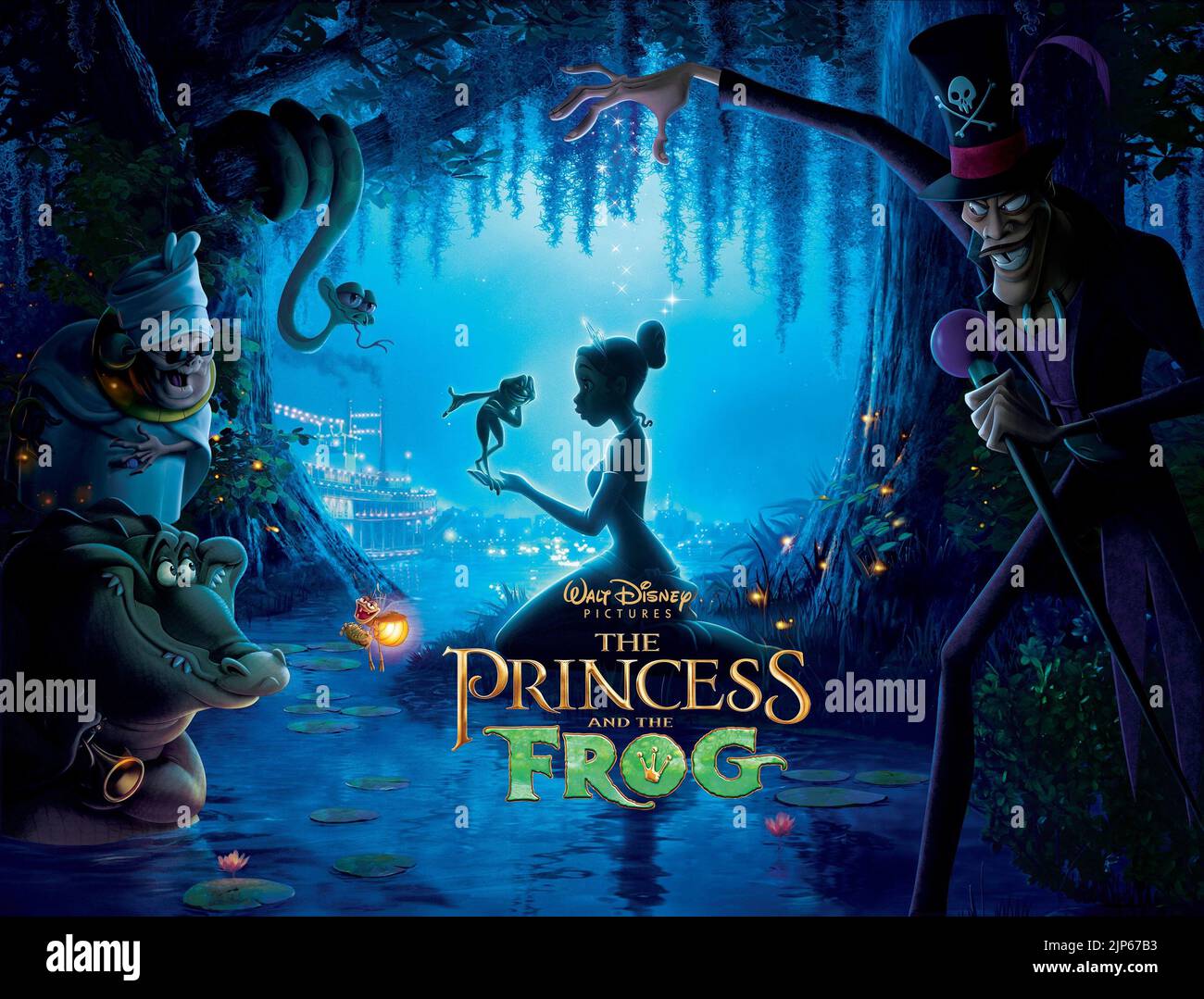 Frosch NAVEEN, PRINZESSIN TIANA, DR. FACILIER, DIE PRINZESSIN UND DER FROSCH, 2009 Stockfoto