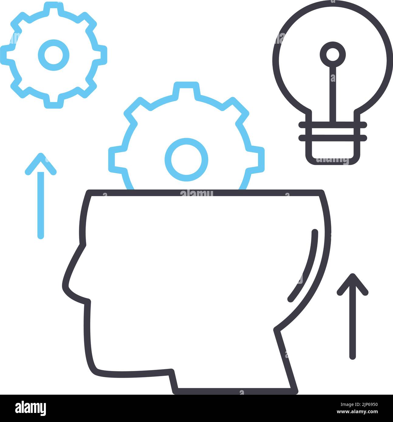 Emotionale Intelligenz Liniensymbol, Umrisssymbol, Vektordarstellung, Konzeptzeichen Stock Vektor