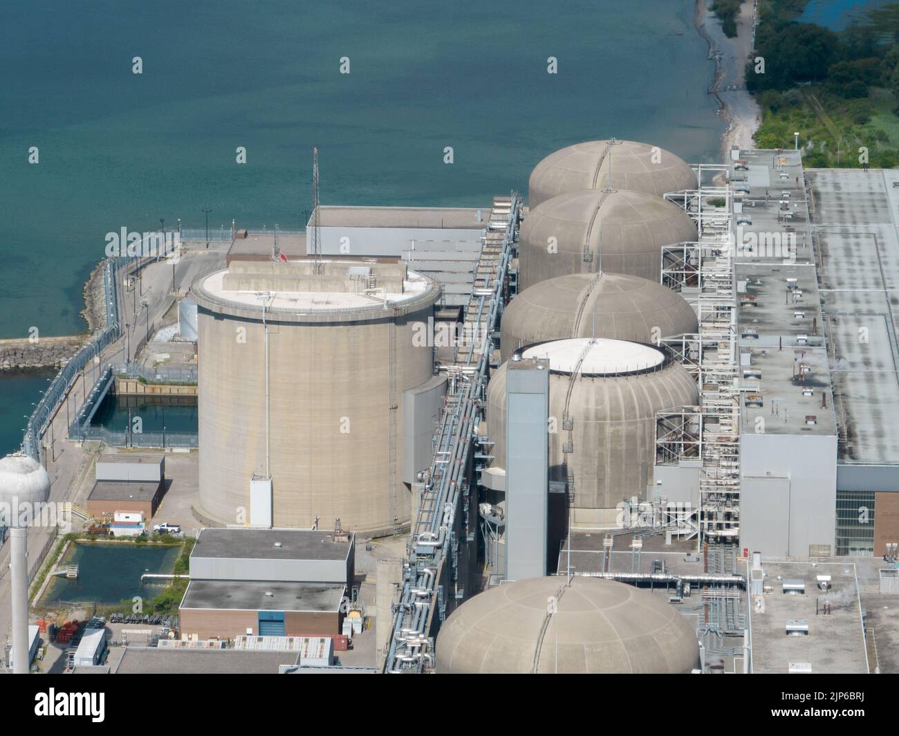 Nahaufnahme eines Kernkraftwerks. Stockfoto