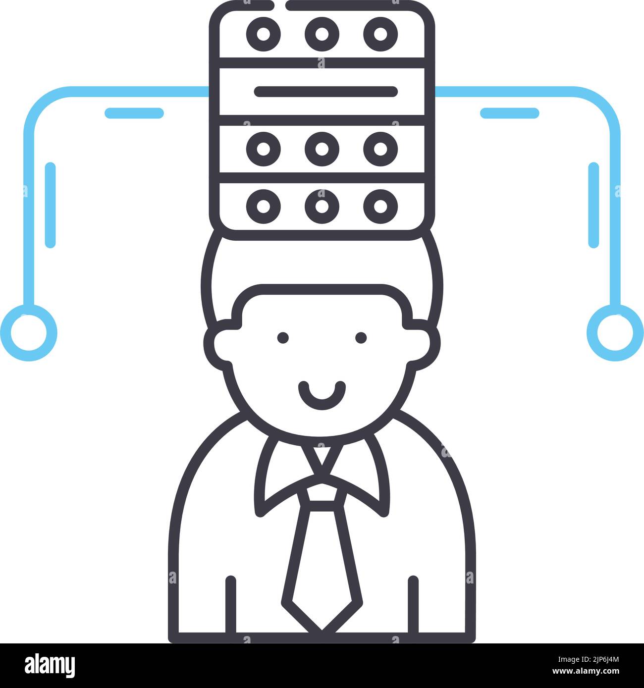Data Scientist Liniensymbol, Umrisssymbol, Vektordarstellung, Konzeptzeichen Stock Vektor