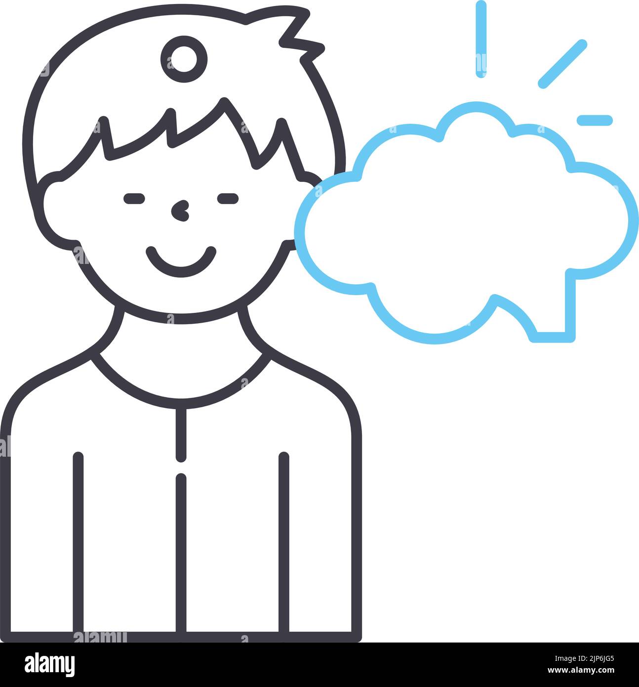 Emotionale Intelligenz Liniensymbol, Umrisssymbol, Vektordarstellung, Konzeptzeichen Stock Vektor