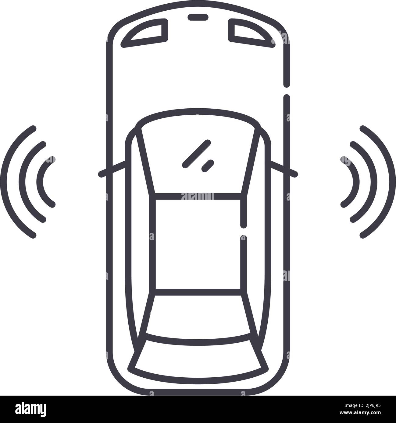 Fahrerloses Auto Linie Symbol, Umriss Symbol, Vektor-Illustration, Konzept Zeichen Stock Vektor
