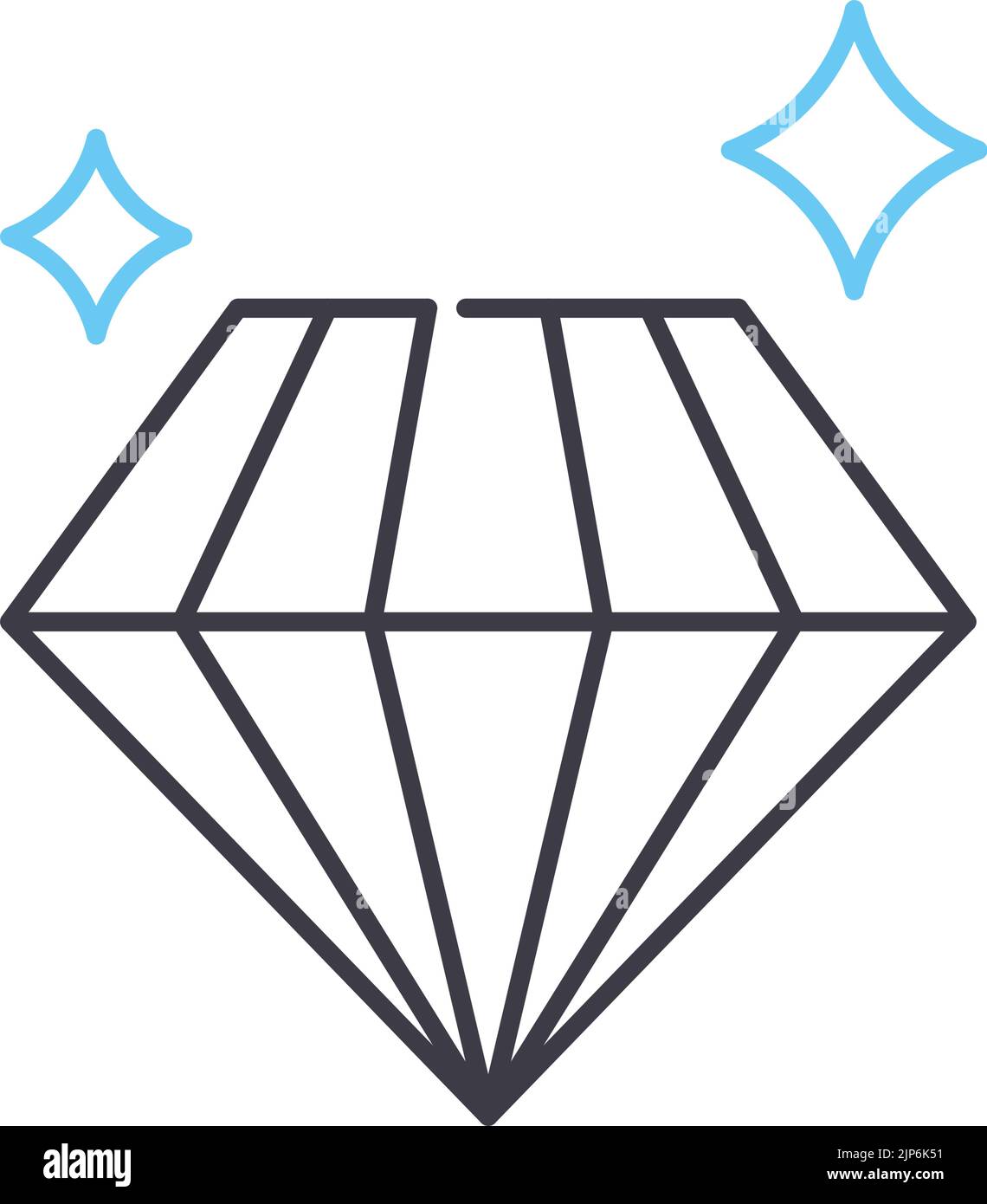 Diamantliniensymbol, Umrisssymbol, Vektordarstellung, Konzeptzeichen Stock Vektor