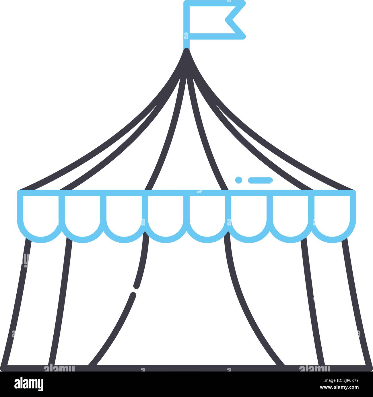 zirkus Zelt Linie Symbol, Umriss Symbol, Vektor-Illustration, Konzept Zeichen Stock Vektor
