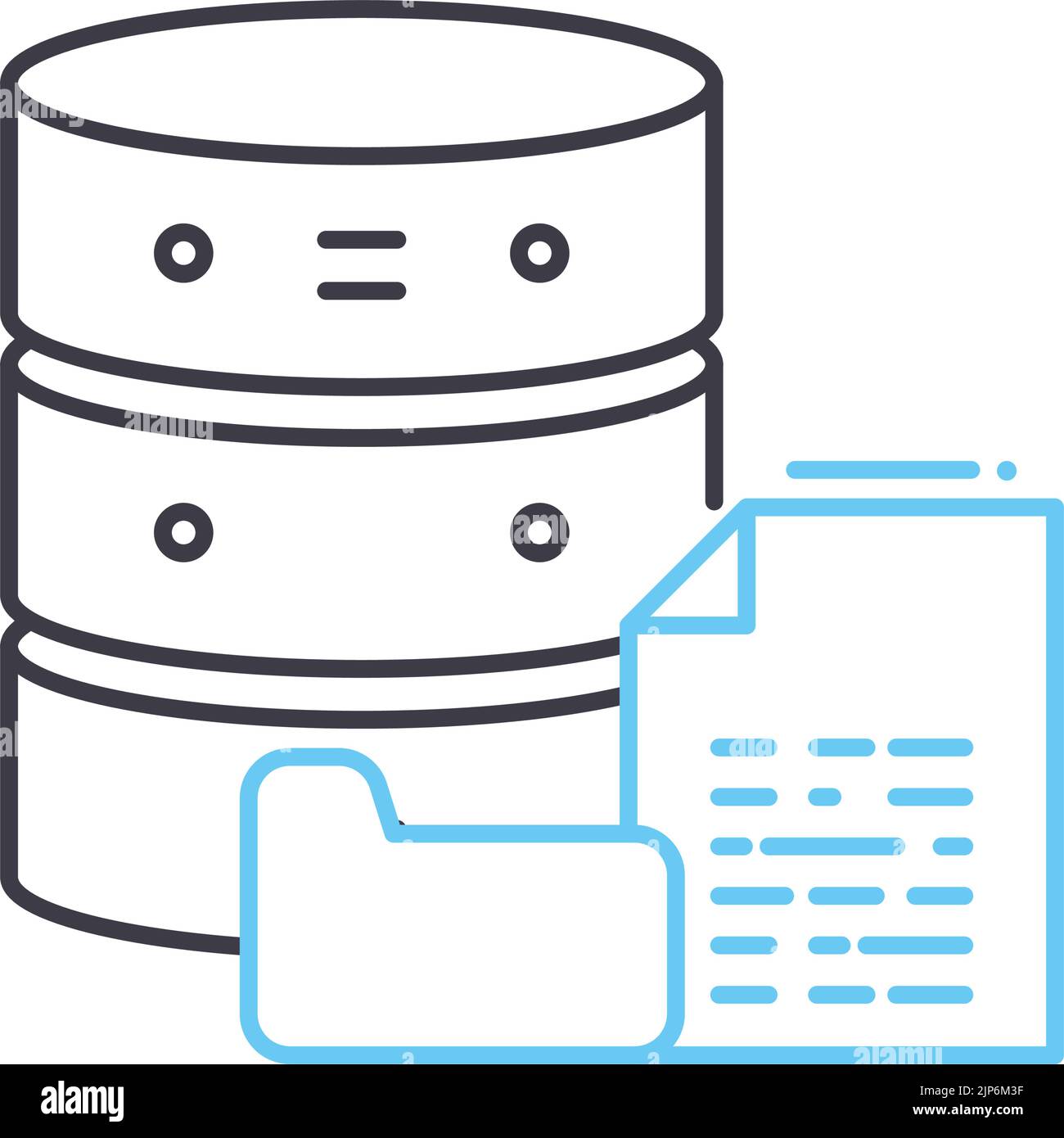 Datenbankliniensymbol, Umrisssymbol, Vektordarstellung, Konzeptzeichen Stock Vektor