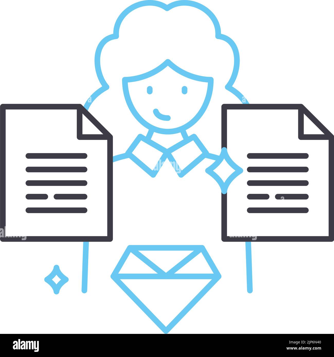 Business-vip-Liniensymbol, Umrisssymbol, Vektordarstellung, Konzeptschild Stock Vektor