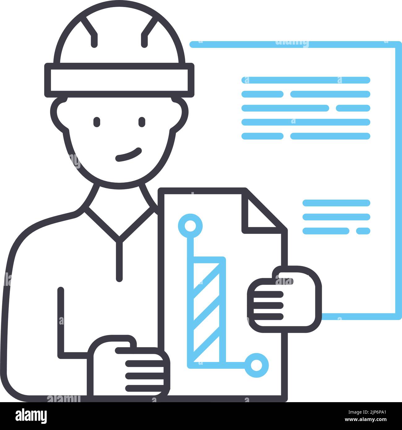 Symbol für technische Linien, Umrisssymbol, Vektordarstellung, Konzeptzeichen Stock Vektor