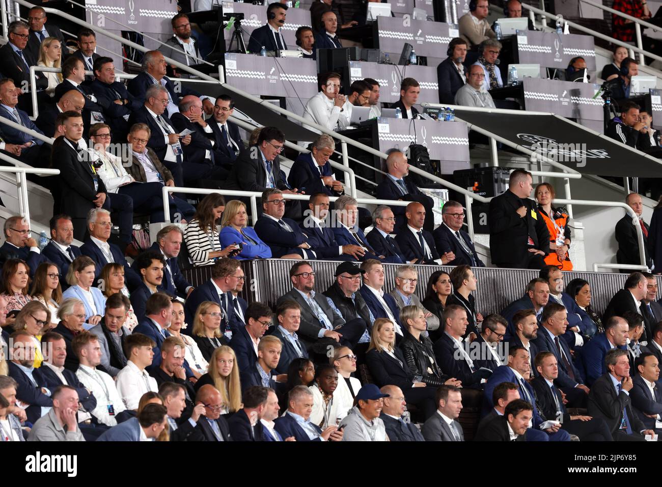 10,8.2022, Olympiastadion/Olympiastadion, Helsinki. UEFA Super Cup 2022. Real Madrid / Eintracht Frankfurt VIP-Box Stockfoto